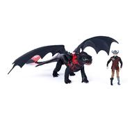 Dreamworks Dragons - Pack Figura Dragón y Vikingo: Desdentao y HIPO de Cómo Entrenar a Tu Dragón, Diseño Exclusivo Trial of Flame - Figuras de Acción Articuladas - Juguetes Niños 4 Años +