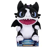 Dreamworks Dragons Multi Color Thunder Plush with Plasma Blast Feature, 11" Stuffed Animal, The Nine Realms, Kids Toys for Ages 4 and Up, Azul (Spin Master 6064862)