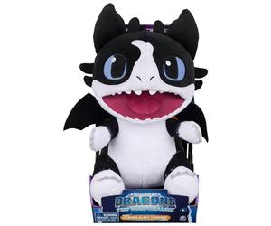 DreamWorks Dragons Thunder Plush with Plasma Blast Feature, 11" Stuffed Animal, The Nine Realms, Kids Toys for Ages 4 and Up