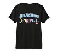 DreamWorks Dragons Toothless Cute Trio Camiseta Premium