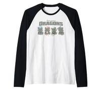 DreamWorks Dragons Toothless Expression Paint Strokes Camiseta Manga Raglan