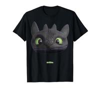 DreamWorks Dragons Toothless Night Fury Big Face Costume 3D Camiseta, Hombre, Negro, L