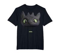 DreamWorks Dragons Toothless Night Fury Big Face Costume 3D Camiseta, Hombre Tallas Grandes, Negro, 4X Alto