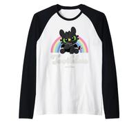 DreamWorks Dragons Toothless Rainbow Butterfly Camiseta Manga Raglan