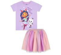 DreamWorks Gabby’s Dollhouse Camiseta Y Falda Niña | Ropa para Niñas | Falda De Tul Niña | Morado 8-9 años