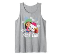 DreamWorks Gabby’s Dollhouse Holiday Gabby & Pandy Camiseta sin Mangas, Hombre, Gris Jaspeado, S