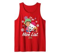 DreamWorks Gabby’s Dollhouse Holiday Gabby & Pandy Camiseta sin Mangas, Hombre, Rojo, L