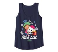 DreamWorks Gabby’s Dollhouse Holiday Gabby & Pandy Camiseta sin Mangas, Mujer, Azul Marino, L