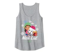 DreamWorks Gabby’s Dollhouse Holiday Gabby & Pandy Camiseta sin Mangas, Mujer, Gris Jaspeado, XXL