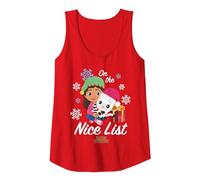 DreamWorks Gabby’s Dollhouse Holiday Gabby & Pandy Camiseta sin Mangas, Mujer, Rojo, L