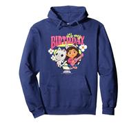 DreamWorks Gabby's Dollhouse Birthday It's My Birthday Logo Sudadera con Capucha, Unisex para Adultos, Azul Marino, XXL