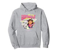 DreamWorks Gabby's Dollhouse Birthday It's My Birthday Logo Sudadera con Capucha, Unisex para Adultos, Gris Jaspeado, L