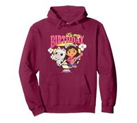 DreamWorks Gabby's Dollhouse Birthday It's My Birthday Logo Sudadera con Capucha, Unisex para Adultos, Granate, XL