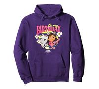 DreamWorks Gabby's Dollhouse Birthday It's My Birthday Logo Sudadera con Capucha, Unisex para Adultos, Morado, M