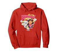DreamWorks Gabby's Dollhouse Birthday It's My Birthday Logo Sudadera con Capucha, Unisex para Adultos, Rojo, L