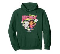 DreamWorks Gabby's Dollhouse Birthday It's My Birthday Logo Sudadera con Capucha, Unisex para Adultos, Verde Bosque, XXL