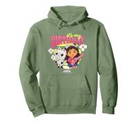 DreamWorks Gabby's Dollhouse Birthday It's My Birthday Logo Sudadera con Capucha, Unisex para Adultos, Verde Salvia, S