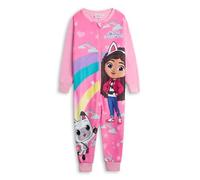 DREAMWORKS GABBY'S DOLLHOUSE Casa de Muñecas de Gabby Mono Rosa con Cremallera para niñas de Gabby y Pandy Paws | Ropa de Estar y Dormir de Microfibra | Mercancía de la Casa de Muñecas de Gabby