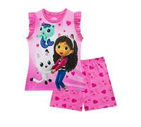 DreamWorks Girls Gabby's Dollhouse Pijama de Manga Corta con Volantes Conjunto de Pijama para niños Rosa 6-7 años