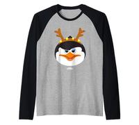 DreamWorks KouKou Penguins Reindeer Holiday Camiseta Manga Raglan