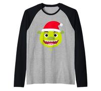 DreamWorks KouKou Shrek Santa Face Camiseta Manga Raglan