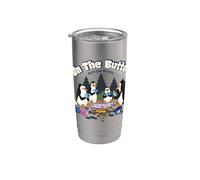 DreamWorks Madagascar Penguins Retro Campfire Vaso térmico de acero inoxidable de doble pared