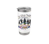 DreamWorks Madagascar Penguins Retro Campfire Vaso térmico de acero inoxidable de doble pared