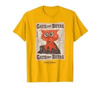 DreamWorks Puss In Boots: The Last Wish Gato con Botas Camiseta, Hombre, Dorado Brillante, M