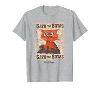 DreamWorks Puss In Boots: The Last Wish Gato con Botas Camiseta, Hombre, Gris Jaspeado, 4XL