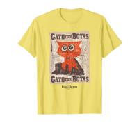 DreamWorks Puss In Boots: The Last Wish Gato con Botas Camiseta, Hombre, Limón, S