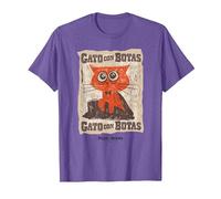DreamWorks Puss In Boots: The Last Wish Gato con Botas Camiseta, Hombre, Morado Jaspeado, S