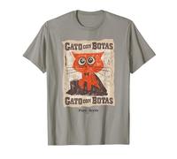 DreamWorks Puss In Boots: The Last Wish Gato con Botas Camiseta, Hombre, Pizarra, XXL