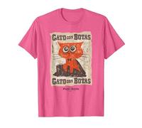 DreamWorks Puss In Boots: The Last Wish Gato con Botas Camiseta, Hombre, Rosa Jaspeado, L