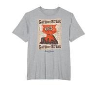 DreamWorks Puss In Boots: The Last Wish Gato con Botas Camiseta, Hombre Tallas Grandes, Gris Jaspeado, 6X Alto