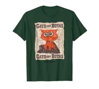 DreamWorks Puss In Boots: The Last Wish Gato con Botas Camiseta, Hombre, Verde Bosque, XXL