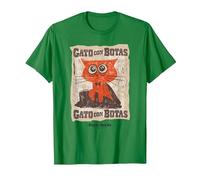 DreamWorks Puss In Boots: The Last Wish Gato con Botas Camiseta, Hombre, Verde Kelly, S