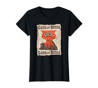 DreamWorks Puss In Boots: The Last Wish Gato con Botas Camiseta, Mujer, Negro, S