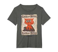DreamWorks Puss In Boots: The Last Wish Gato con Botas Camiseta, Mujer Tallas Grandes, Asfalto, 2XL Grande