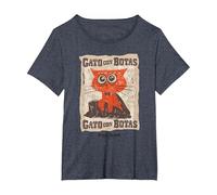 DreamWorks Puss In Boots: The Last Wish Gato con Botas Camiseta, Mujer Tallas Grandes, Azul Jaspeado, 1XL Grande