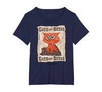 DreamWorks Puss In Boots: The Last Wish Gato con Botas Camiseta, Mujer Tallas Grandes, Azul Marino, 1XL Grande