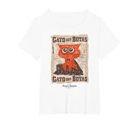 DreamWorks Puss In Boots: The Last Wish Gato con Botas Camiseta, Mujer Tallas Grandes, Blanco, 1XL Grande