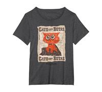 DreamWorks Puss In Boots: The Last Wish Gato con Botas Camiseta, Mujer Tallas Grandes, Jaspeado Oscuro, 1XL Grande