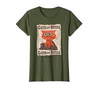 DreamWorks Puss In Boots: The Last Wish Gato con Botas Camiseta, Mujer, Verde Oliva, 3XL