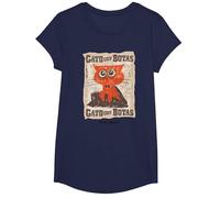 DreamWorks Puss In Boots: The Last Wish Gato con Botas Camiseta, Niñas, Azul Marino, XS