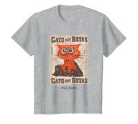 DreamWorks Puss In Boots: The Last Wish Gato con Botas Camiseta, Niños, Gris Jaspeado, 4 años