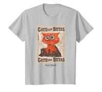 DreamWorks Puss In Boots: The Last Wish Gato con Botas Camiseta, Niños, Plata, 4 años