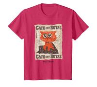 DreamWorks Puss In Boots: The Last Wish Gato con Botas Camiseta, Niños, Rojo Jaspeado, 4 años