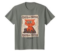 DreamWorks Puss In Boots: The Last Wish Gato con Botas Camiseta, Niños, Verde Militar Jaspeado, 4 años