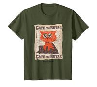 DreamWorks Puss In Boots: The Last Wish Gato con Botas Camiseta, Niños, Verde Oliva, 4 años