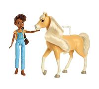 Dreamworks Spirit Spirit Pru con Chica Linda Muñeca articulada con caballo de juguete con crin y cabeza articulada